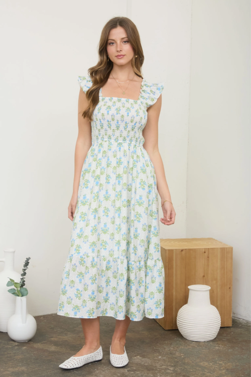 Sami Floral Tile Midi Dress