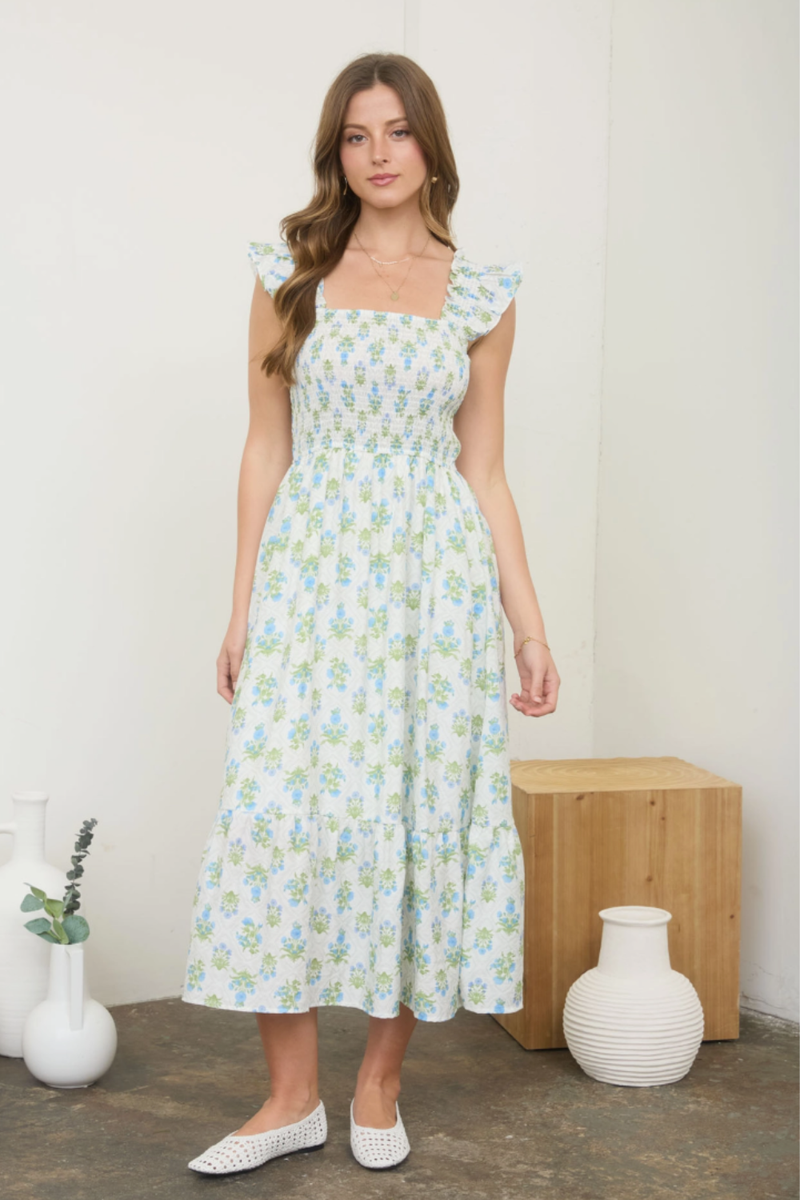 Sami Floral Tile Midi Dress