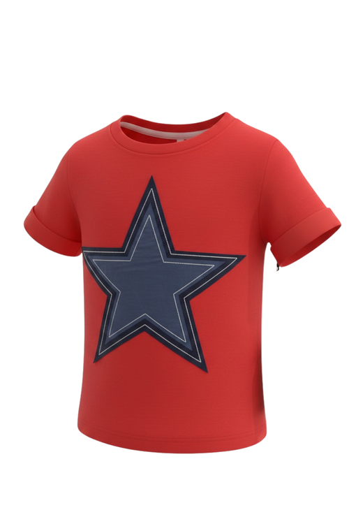 Girls Denim Star Patch Tee
