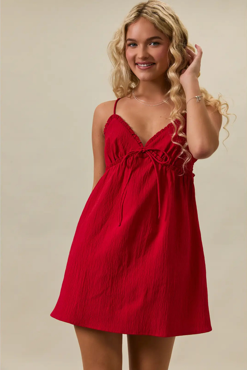 Kylie Ruffle Detail Mini Dress