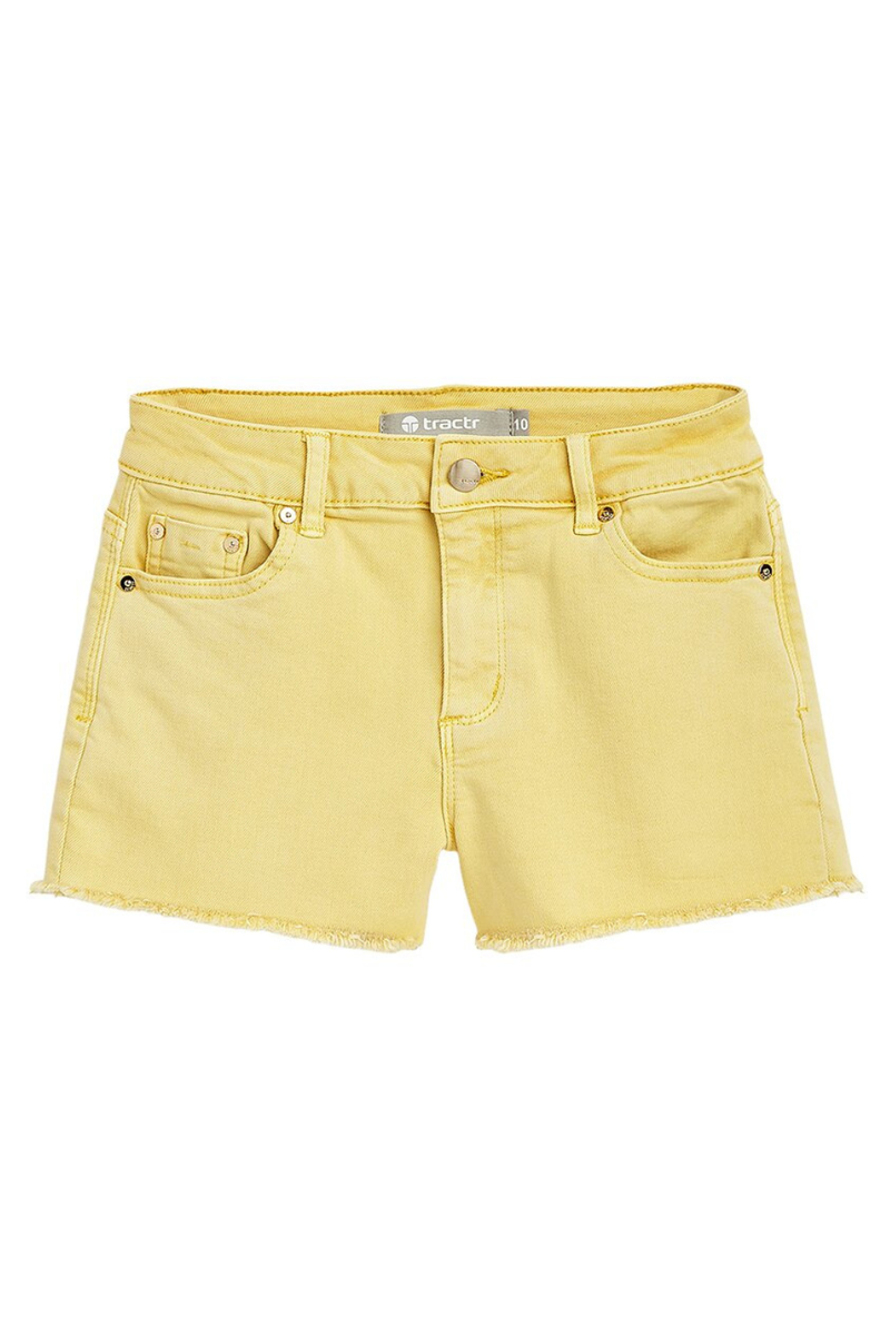 Girls Lemon Frey Hem Shorts by Tractr
