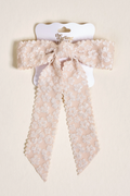 Floral Scallop Hair Bow in Champagne