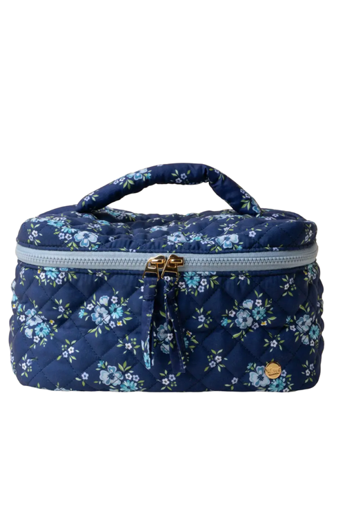 Glam & Go Quilted Cosmetic Bag in Endless Daydream Navy