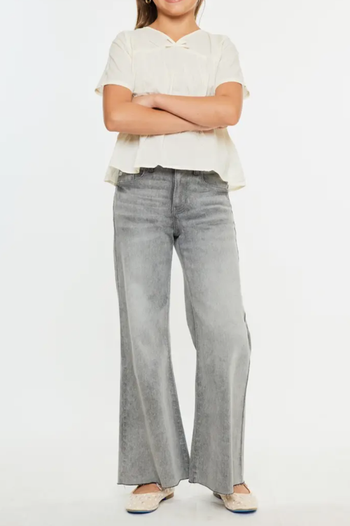Palazzo High Rise Wide Leg Crop Jean By Kan Can