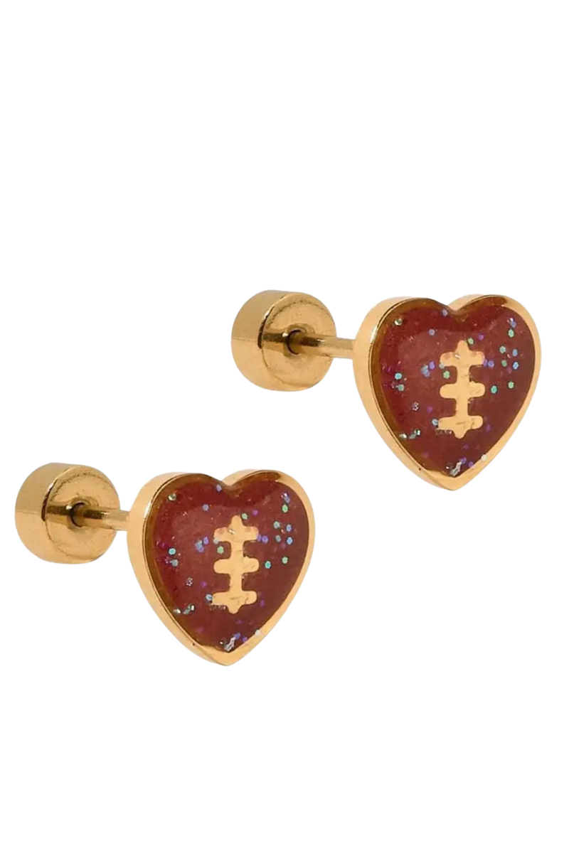 Football Screwback Stud Earrings by Linny Co
