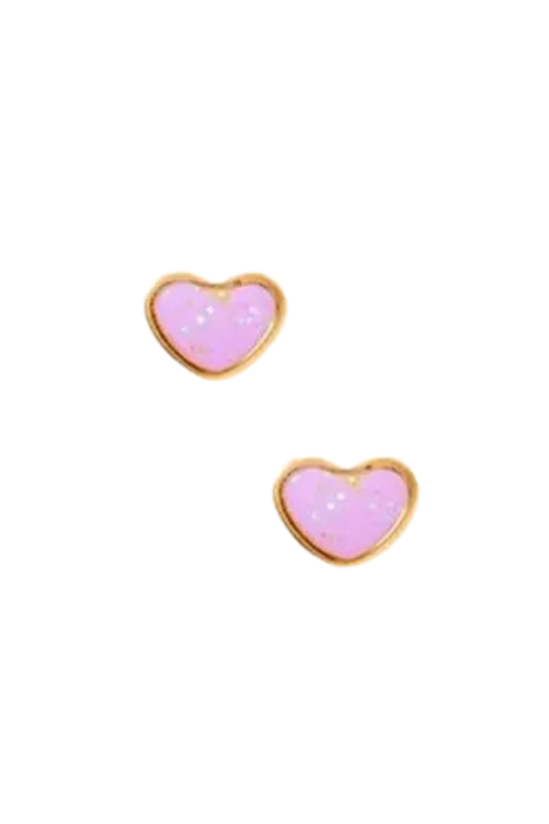 Nora Heart Stud in Purple by Linny Co