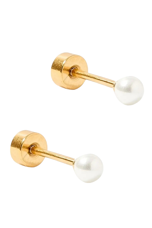 3mm Payton Pearl Screwback Earring by Linny Co
