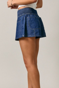 Mid Waist Smocking Detail Shorts