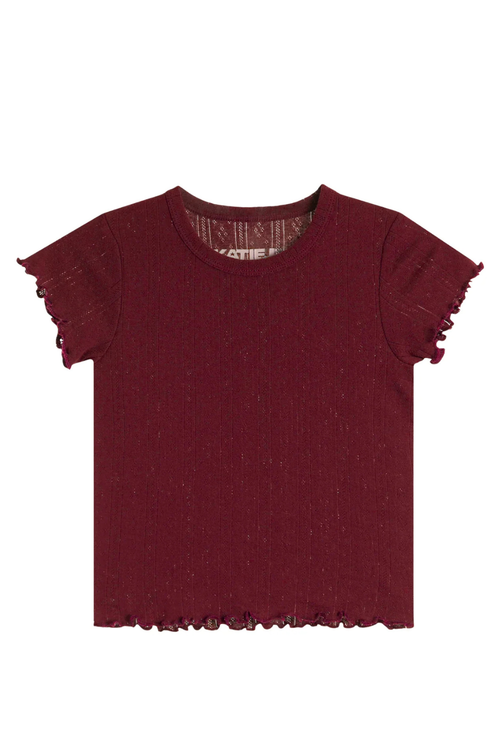 Katie J NYC Girls Marina Tee in Burgundy