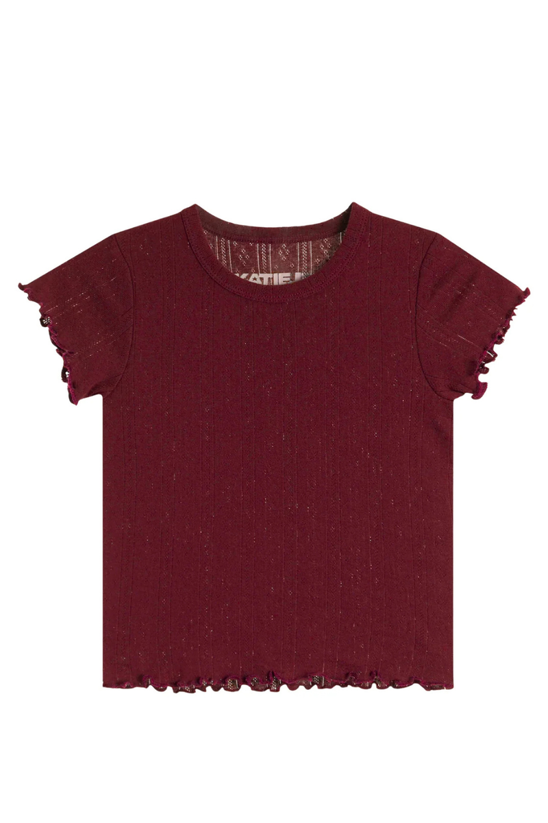 Katie J NYC Girls Marina Tee in Burgundy