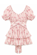 Katie J NYC Girls Delilah Dress in Rose Floral Stripe