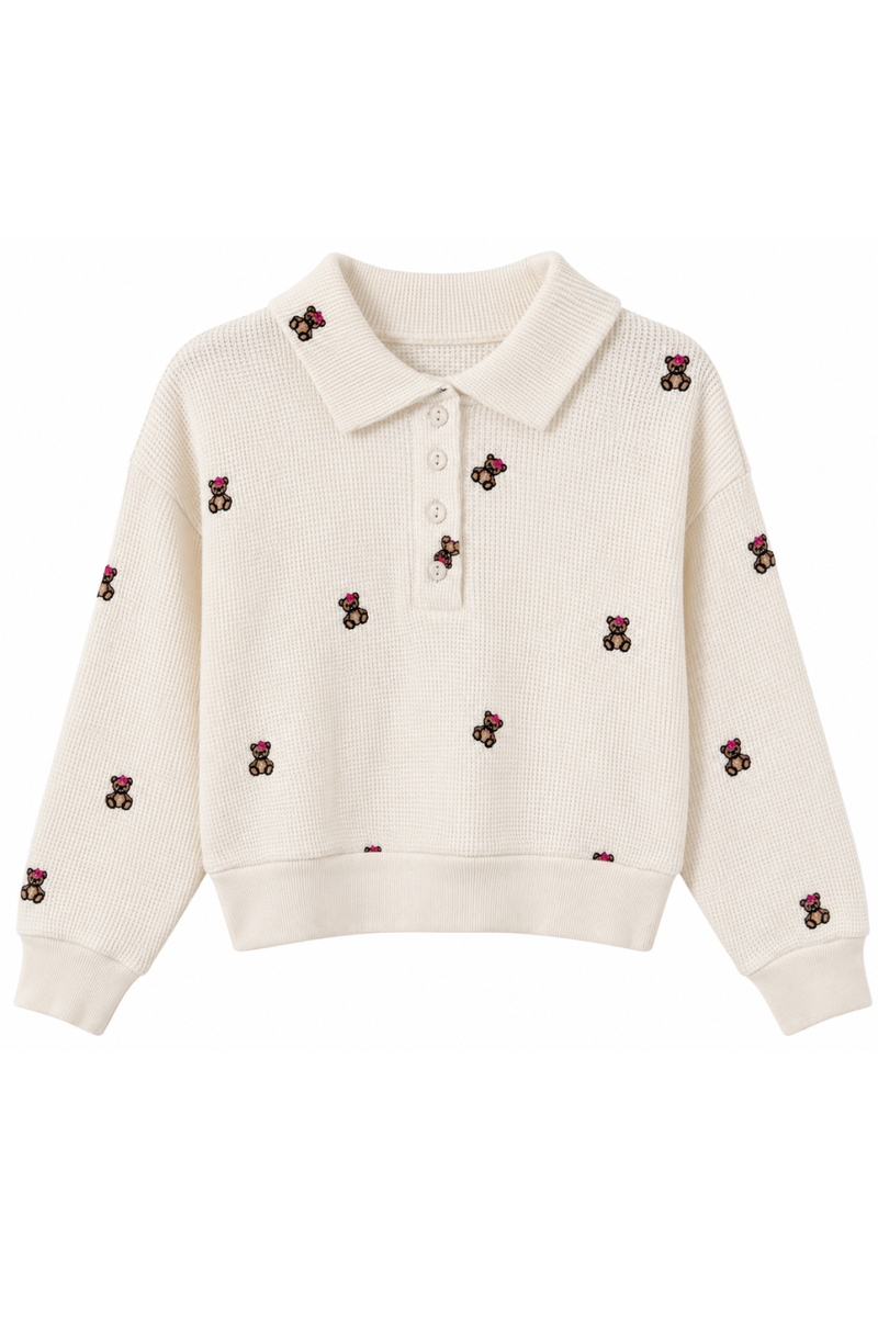 Ella Bear Polo Sweatshirt by Vintage Havana