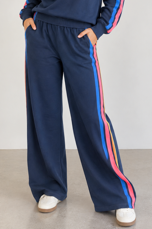 Galaxy Blue Wide Leg Pant with Stripes by Vintage Havana
