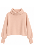 Pale Pink Hacci Cowl Neck Sweatshirt by Vintage Havana