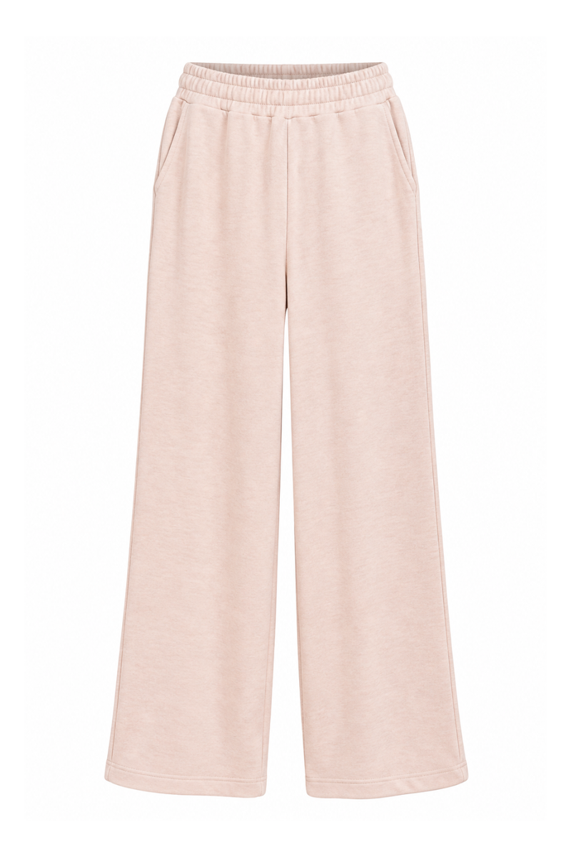 Heather Pale Pink Hacci Wide Leg Pant by Vintage Havana
