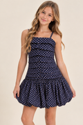 Katie J NYC Girls Tippy Dress in Blue Polka Dot