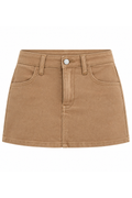 Classic Denim Skort in Camel