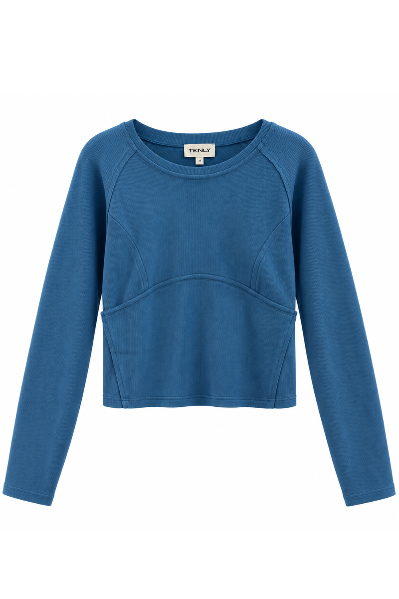 Rib Raglan Longsleeve Top by TENLY