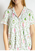 Nutcracker Trellis Short Sleeve Button Up