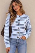 Lennox Stripe Button Up Cardigan