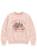 Girls Christmas Farm Fresh Graphic Sweatshirt by Paper Flower