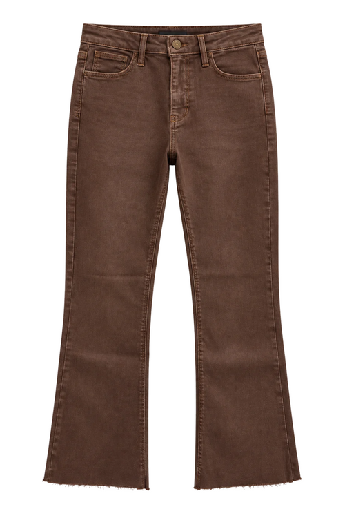 Just Black Denim High Rise Vintage Brown Cropped Flare Jean