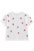 Girls Red Embroidered Bows Tee by Katie J NYC