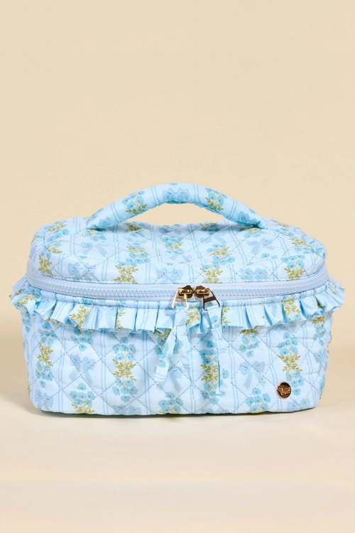 Glam & Go Quilted Cosmetic Bag in Oh So Fancy Blue