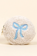 Blue Bow Circle Pouch