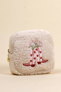 Cowgirl Boots Sherpa Pouch
