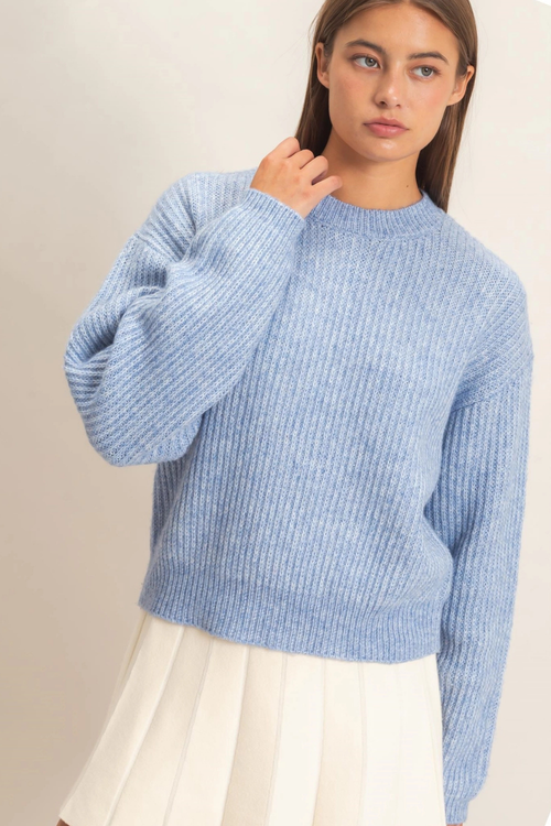 Tanya Ribbed Crew Neck Sweater