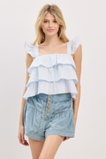 Ruffle Sleeveless Tiered Top