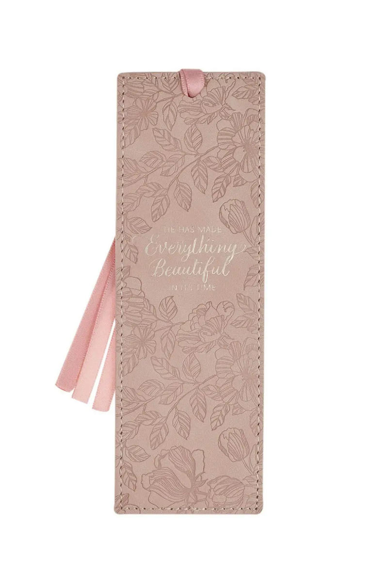 Everything Beautiful Faux Leather Bookmark