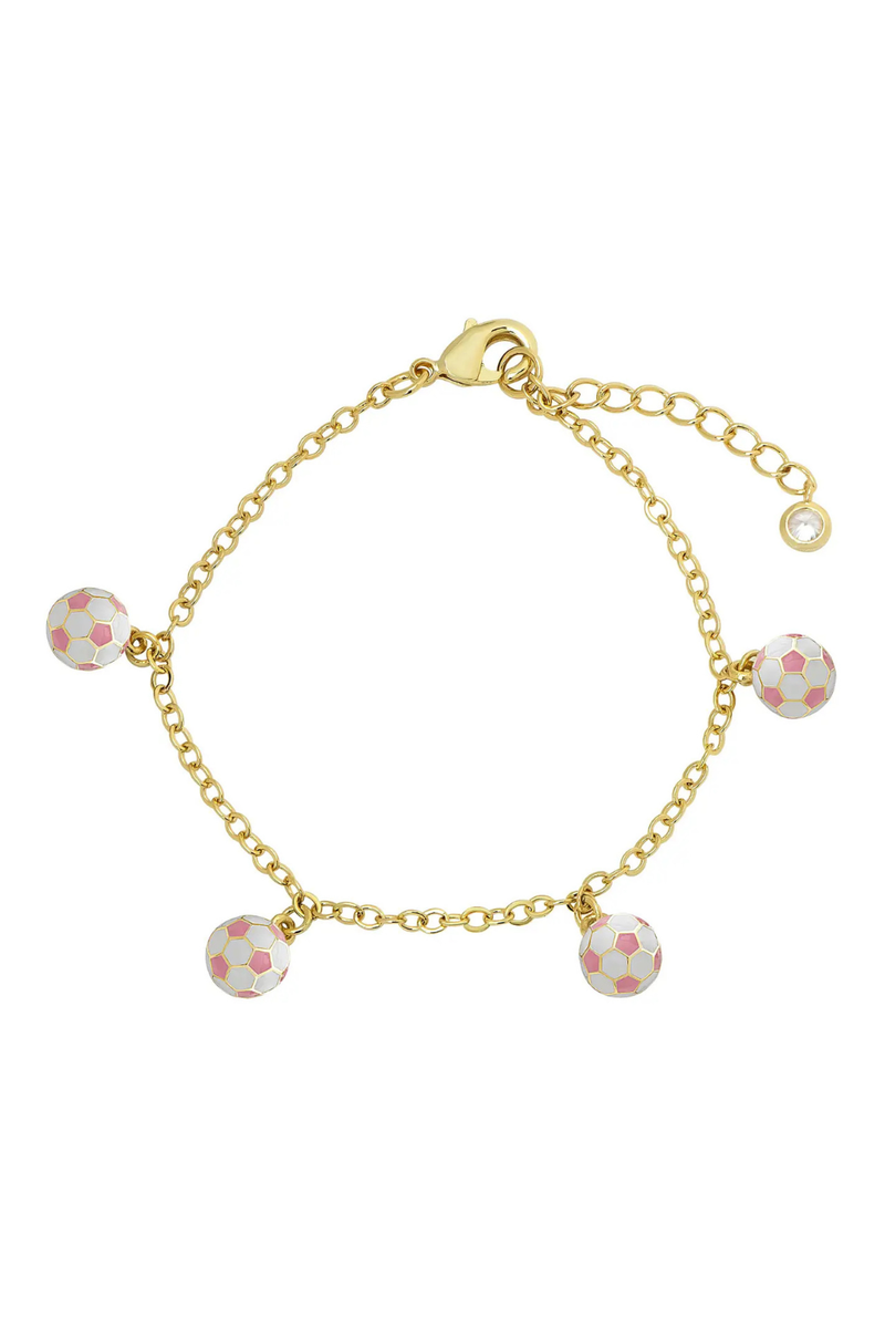 3D Soccer Ball Charm Bracelet by Lily Nily