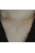 "Redeemed" 14k Gold Fill Sterling Silver Cubic Zirconia Cross Necklace