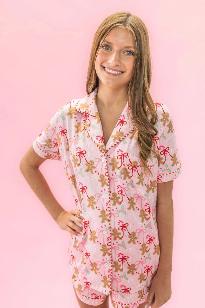 Gingerbread Bows Pajama Set