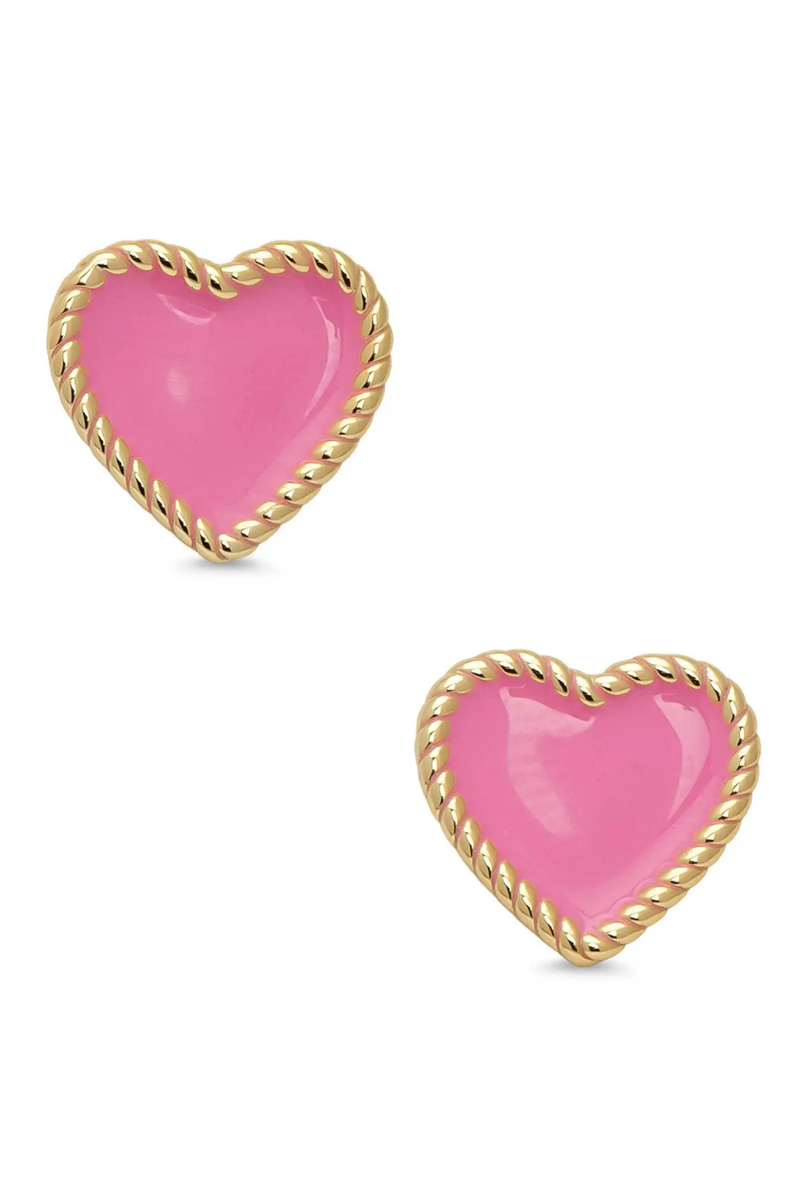 Pink Heart Twist Stud Earrings by Lily Nily