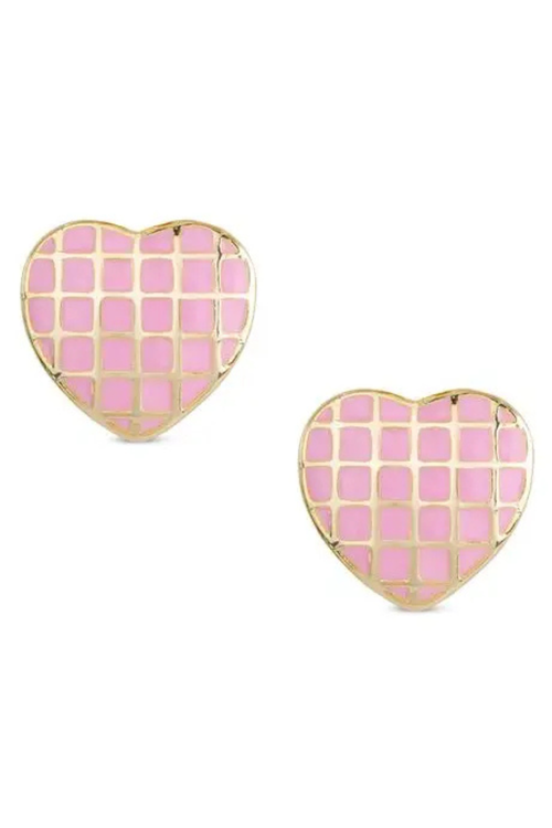 Lattice Heart Stud Earring by Lily Nily