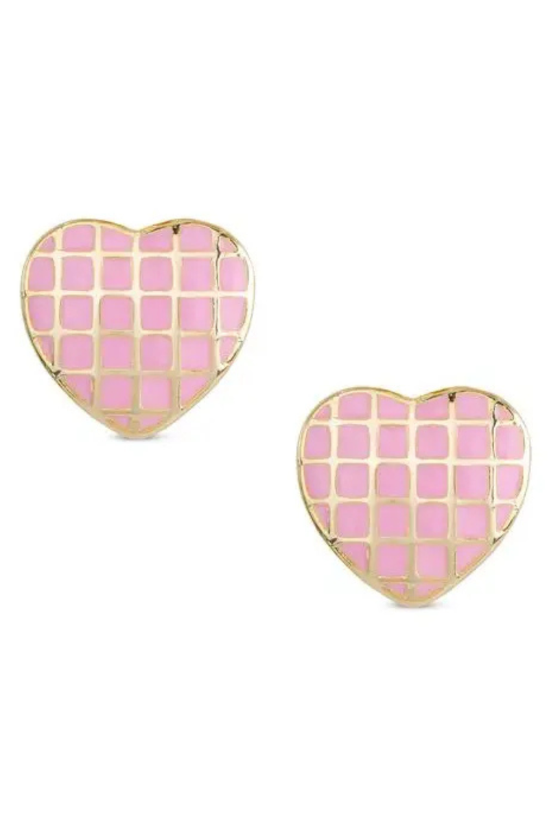 Lattice Heart Stud Earring by Lily Nily