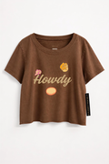 Girls Howdy Patches Crop Tee