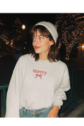 Merry Bow Holiday Crew Neck Sweatshirt