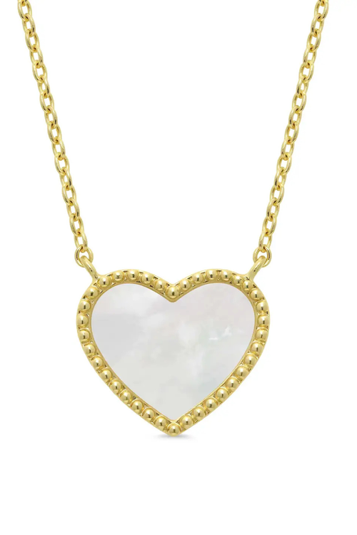 Mother of Pearl Heart Necklace by Lily Nily