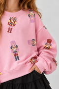 Girls Christmas Toy Solider Printed Sweatshirt