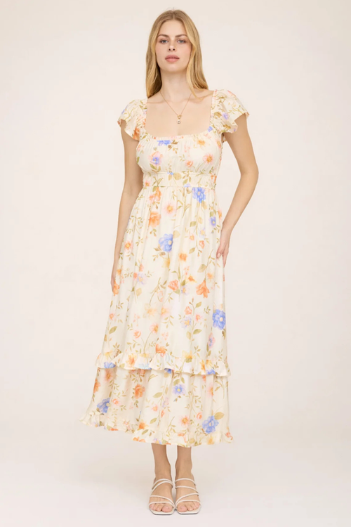 Baylor Floral Ruffle Maxi Dress