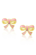 Pink Bow Stud Earrings by Lily Nily
