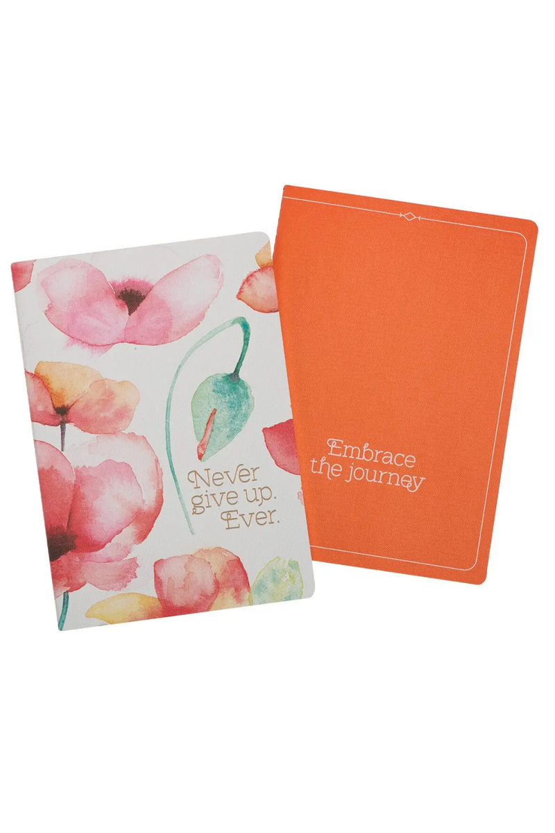 2pc Notebook Set Coral Poppies