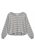 Striped Brushed Knit Pullover Top