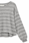 Striped Brushed Knit Pullover Top