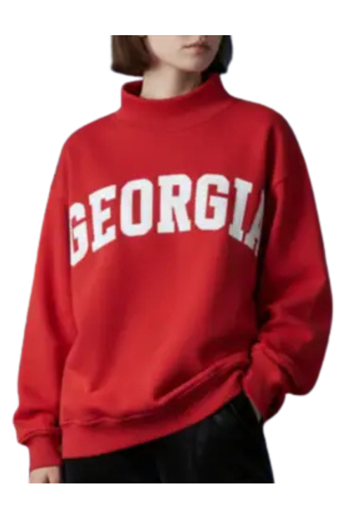 'GEORGIA' Embroidered Mock Neck Sweatshirt