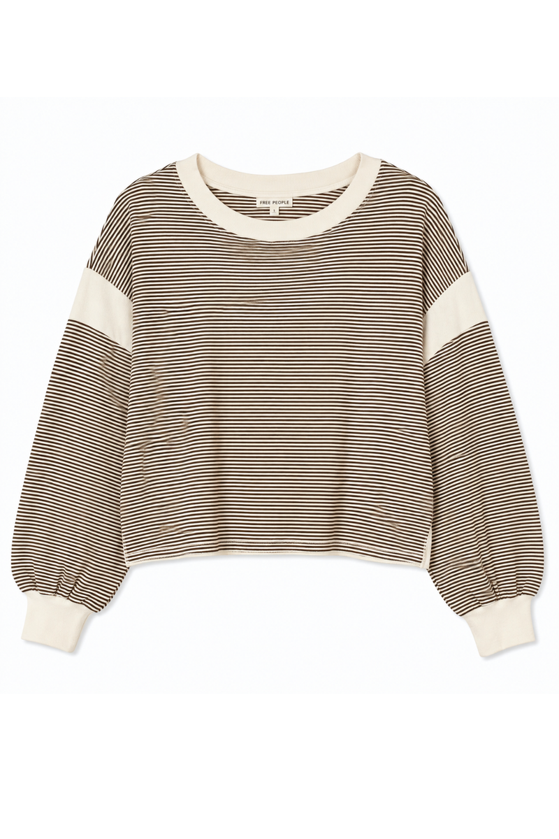 Striped Cross-Back Active Knit Pullover